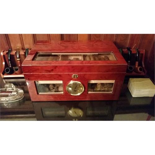 120-cigar Venetian Beveled Glass Humidor VLNCA
