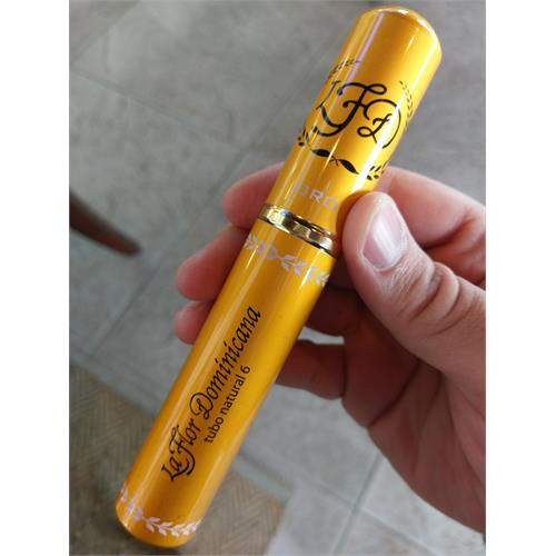 La Flor Dominicana Oro Tubo No. 6 Natural 6  * 54