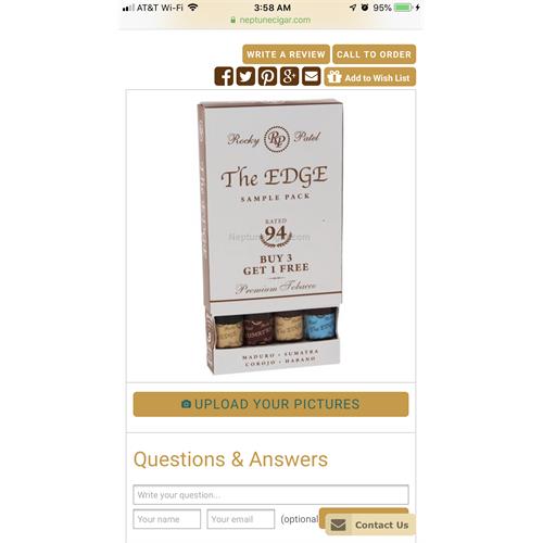 Rocky Patel The Edge Toro 4-Cigar Sampler