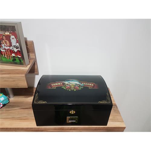 Tommy Bahama Dome-Top 100-Cigar Black Humidor
