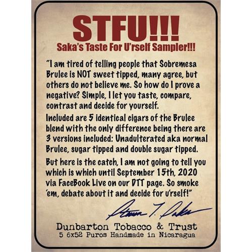 Sobremesa Brulee STFU 5-Cigar Sampler