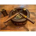 Oliva 4-Cigar Round Ceramic Ashtray
