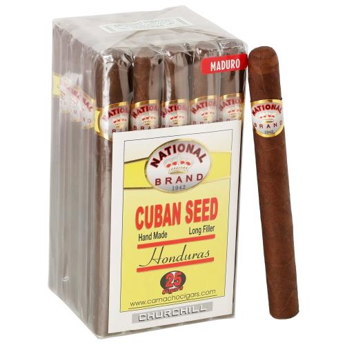 National Brand Cuban Seed Maduro Churchill 7  * 48