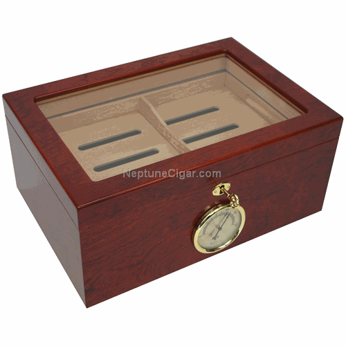 100-cigar Bally Glass Top Humidor BALLY