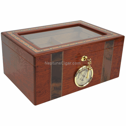 100-cigar Churchill Glass Top Humidor AMB
