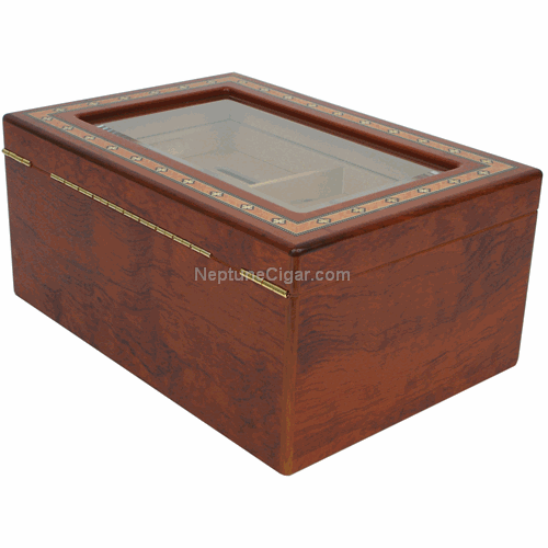 100-cigar Churchill Glass Top Humidor AMB
