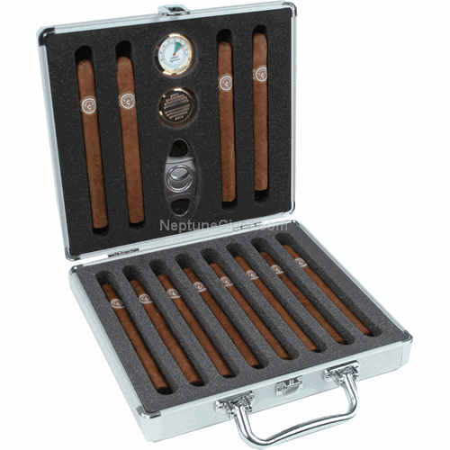 12-cigar Aluminum Travel Humidor with Foam 3490