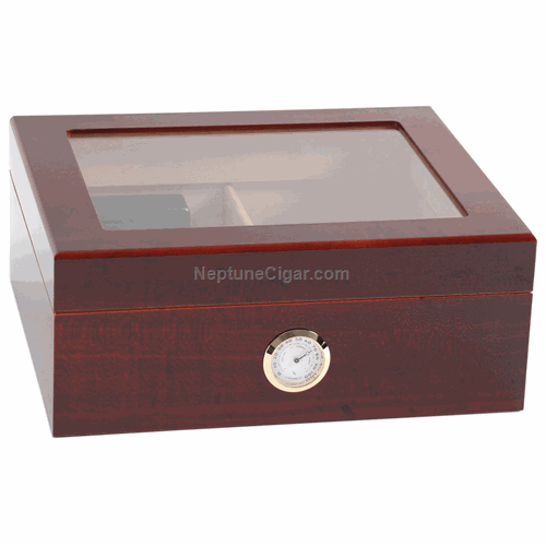 50-cigar Monaco Glass Top Humidor