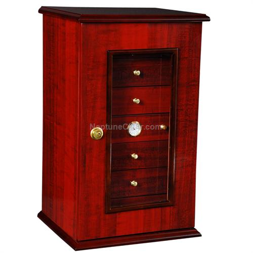 150-Cigar Charleston Vertical Humidor with Drawers