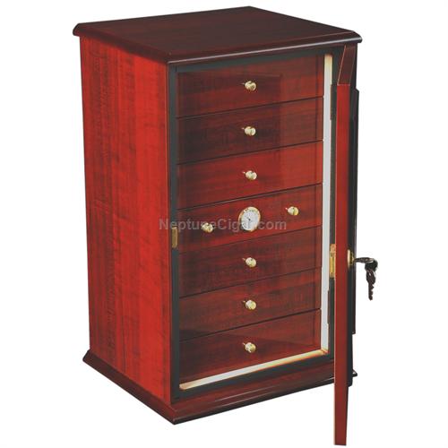 150-Cigar Charleston Vertical Humidor with Drawers