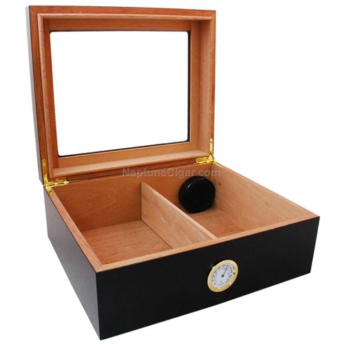 50-cigar Monaco Glass Top Humidor