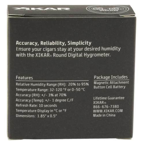 XIKAR PuroTemp Round Hygrometer 832XI