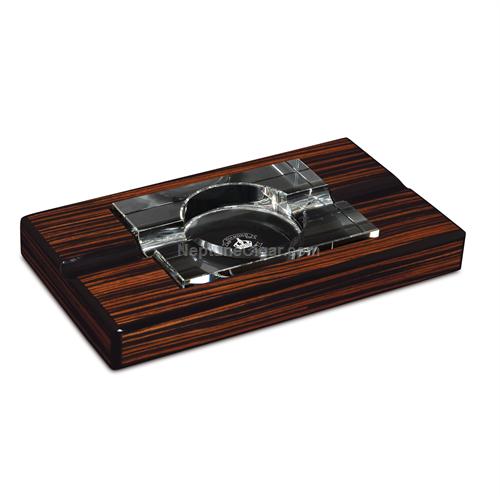 Diamond Crown St. James Wood and Crystal Ashtray