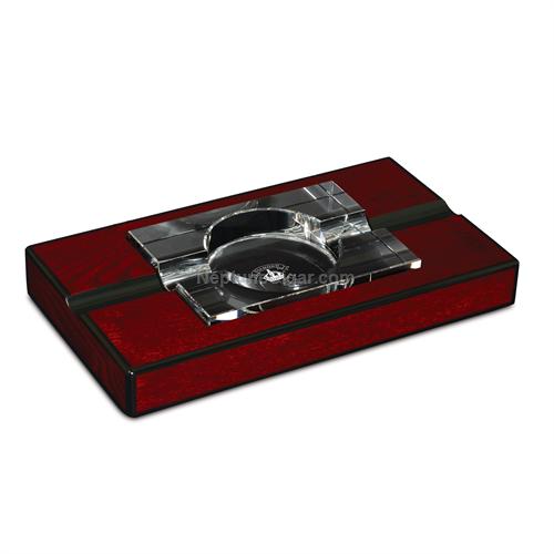 Diamond Crown St. James Wood and Crystal Ashtray
