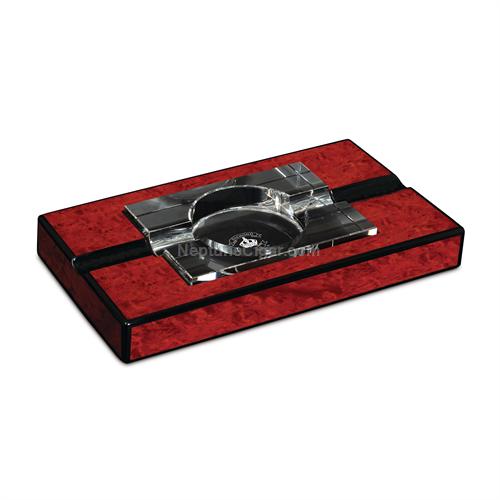 Diamond Crown St. James Wood and Crystal Ashtray