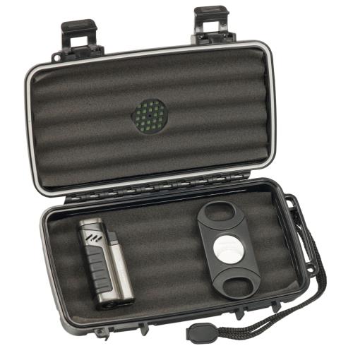 Vertigo Renegade Quad Torch Lighter and Cutter Gift Set, Gunmetal