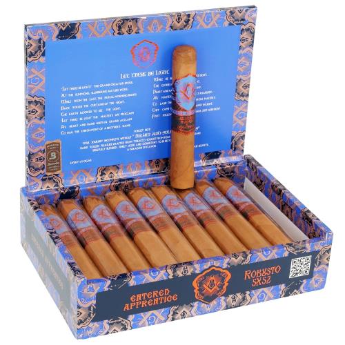 Hiram & Solomon Entered Apprentice Robusto 5  * 52, Box of 20