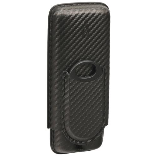 Lotus 70 Ring Gauge Carbon Fiber 2-Stick Cigar Case & Big Boy Cutter Gift Set LCCGS70