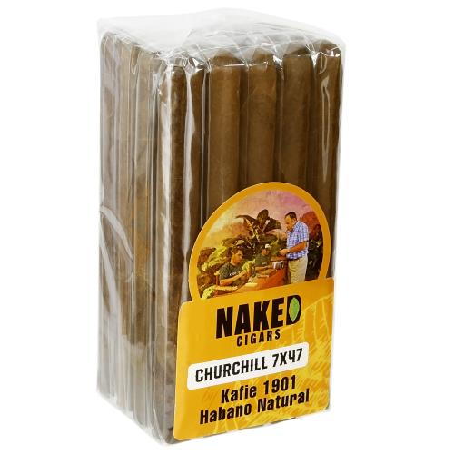 Naked Cigars by Kafie 1901 Natural Churchill 7  * 48, Bundle of 20