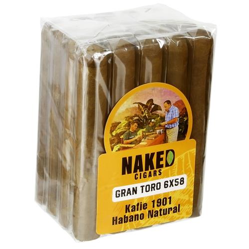 Naked Cigars by Kafie 1901 Natural Gran Toro 6  * 58, Bundle of 20