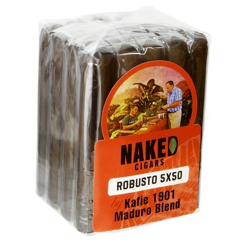 Naked Cigars by Kafie 1901 Maduro Robusto 5  * 50, Bundle of 20