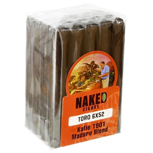 Naked Cigars by Kafie 1901 Maduro Toro 6  * 52, Bundle of 20