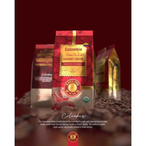 Kafie 1901 Gourmet Colombia Supremo Roasted Coffee 16oz Bag