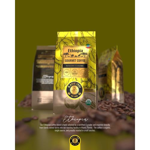 Kafie 1901 Gourmet Ethiopia Roasted Coffee 16oz Bag