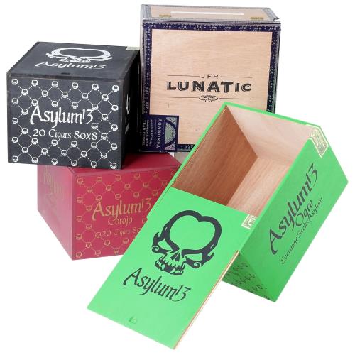 Extra Large Asylum Empty Wooden Cigar Box, Pack of 3