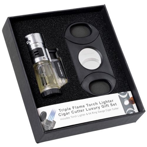Vertigo Blizzard Triple Torch Lighter and Big Boy Cutter Gift Set