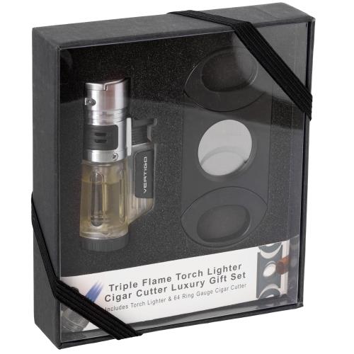 Vertigo Blizzard Triple Torch Lighter and Big Boy Cutter Gift Set