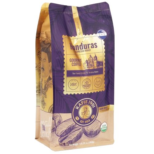 Kafie 1901 Gourmet Honduras Espresso Roasted Organic Coffee 16oz Bag
