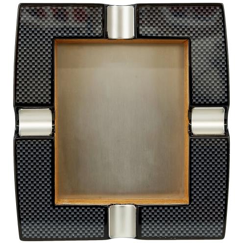Visol Seine Wood 4-Cigar Ashtray, Carbon Fiber Patterned