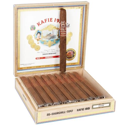 Kafie 1901 DF Maduro Churchill 7  * 47, Box of 20