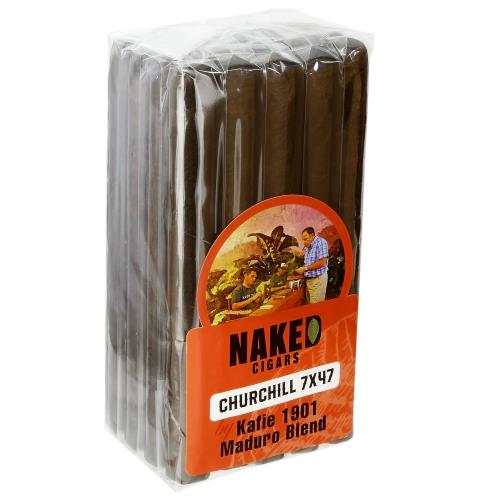 Naked Cigars by Kafie 1901 Maduro Churchill 7  * 48, Bundle of 20