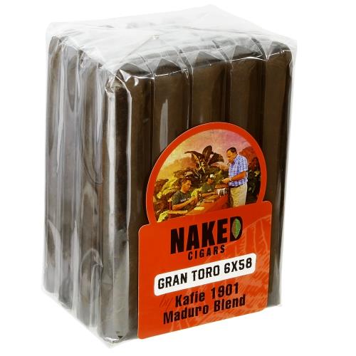 Naked Cigars by Kafie 1901 Maduro Gran Toro 6  * 58, Bundle of 20