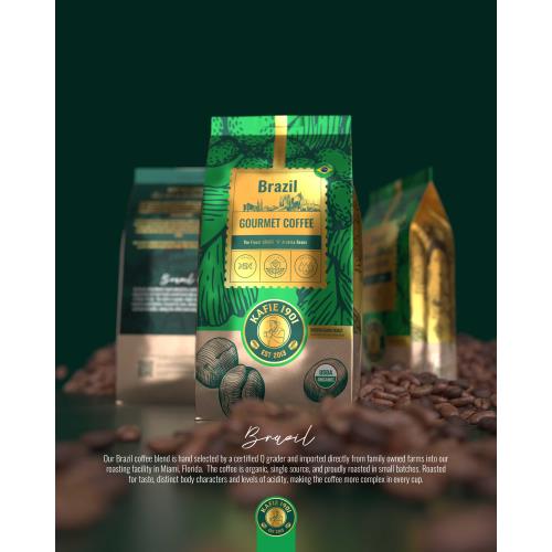 Kafie 1901 Gourmet Brazil Roasted Coffee 16oz Bag