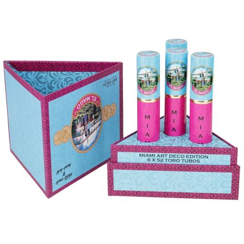 El Mago Miami Art Deco Edition Toro Tubo 6 * 52, Box of 4