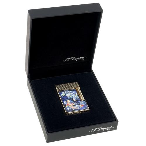 S.T. Dupont Line 2 Lighter, Yellow Gold Koi