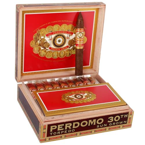 Perdomo 30th Anniversary Sun Grown Torpedo 7  * 54, Box of 30