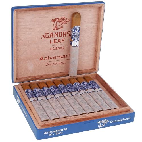 Aganorsa Leaf Aniversario Connecticut Box-Pressed Toro 6 1/4 * 52, Box of 10