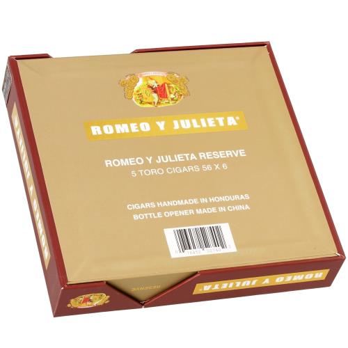 Romeo y Julieta Reserve Toro 5-Cigar Sampler with Wine Key