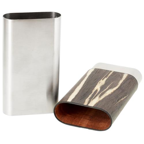 Visol Carver Stainless Steel 3-Cigar Case