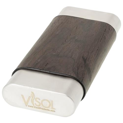 Visol Carver Stainless Steel 3-Cigar Case