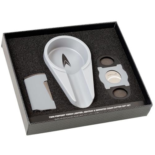 Lotus Chroma Double Torch Lighter, Marathon Cutter and Ashtray Gift Set