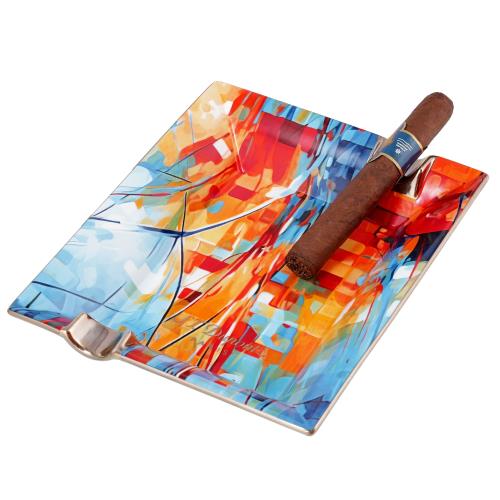 S.T. Dupont 2-Cigar Porcelain Ashtray Graff'ty Collection