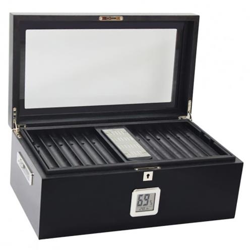 Raven Full Black Lacquer 120-Cigar Humidor