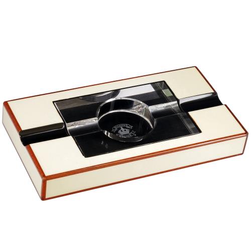 Diamond Crown St. James Wood and Crystal Ashtray