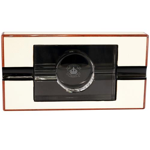 Diamond Crown St. James Wood and Crystal Ashtray