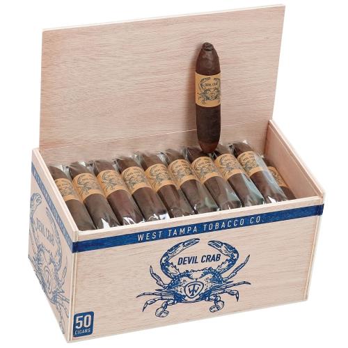 West Tampa Tobacco Company Devil Crab Figurado Pig Tail 4 1/2 * 60, Box of 50